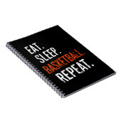 Eet Slaap Basketbal Herhaal Retro Notitieboek (Rechterzijde)