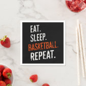 Eet Slaap Basketbal Herhaal Retro  Servet (Insitu)