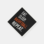 Eet Slaap Basketbal Herhaal Retro  Servet (Hoek)