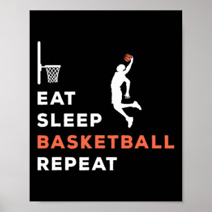 Eet Slaap Basketbal Herhaal Speler Coach Hooper Poster