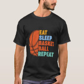Eet Slaap Basketbal Herhaal voor Mannen Tiener Jon T-shirt (Voorkant)