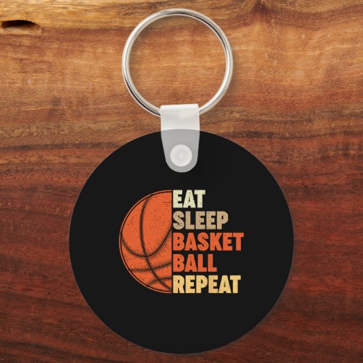 Eet Slaap Basketbal Herhaal voor Speler Fu Sleutelhanger (Voorkant)