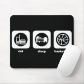 Eet. Slaap. Basketbal. Mousepad Muismat (Met muis)