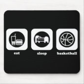 Eet. Slaap. Basketbal. Mousepad Muismat (Voorkant)