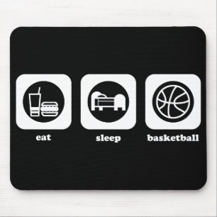 Eet. Slaap. Basketbal. Mousepad Muismat