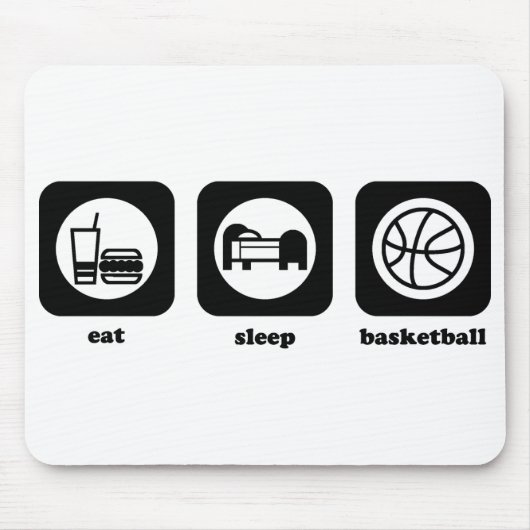 Eet. Slaap. Basketbal. Mousepad Muismat (Voorkant)