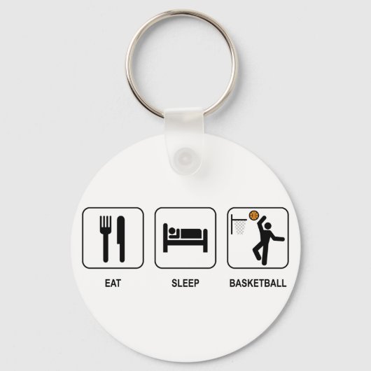 Eet Slaap Basketbal Sleutelhanger (Voorkant)