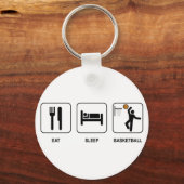 Eet Slaap Basketbal Sleutelhanger (Voorkant)