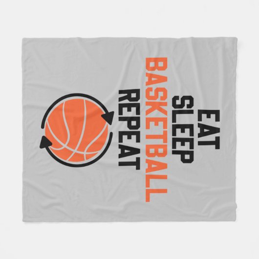 Eet slaap basketbal sport herhalen fleece deken (Voorkant (Horizontaal))