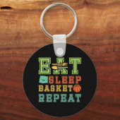 Eet. Slaap. Basketball. Herhaal. Basketball Youths Sleutelhanger (Voorkant)