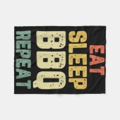 Eet Slaap BBQ Herhaal Barbecue Barbeque Fun Fleece Deken (Voorkant (Horizontaal))