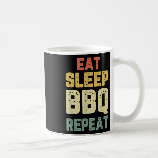 Eet Slaap BBQ Herhaal Barbecue Barbeque  Fun Koffiemok (Rechts)