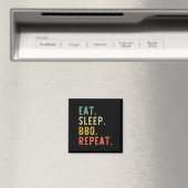 Eet Slaap BBQ Herhaal Rbecue Rbeque Funny  Magneet (Insitu (Vaatwasser))