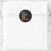 Eet Slaap BBQ Herhaal Rbecue Rbeque Funny Ronde Sticker (Tas)