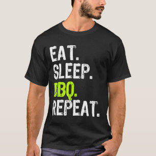 Eet Slaap BBQ Herhaal Recreatie Grappig T-shirt