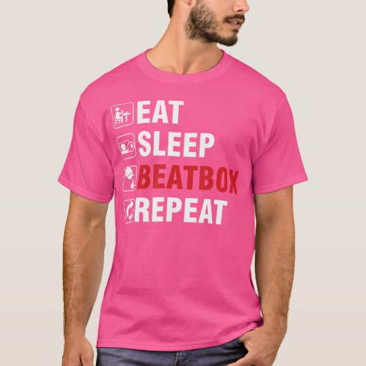 Eet Slaap Beatbox Ghetto Hiphop Beatboxer Rap Arti T-shirt (Voorkant)