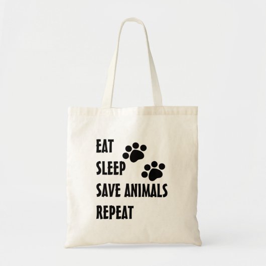 Eet, slaap, bespaar dieren, herhaal tote bag (Voorkant)