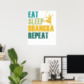 Eet Slaap Bhangra Herhaal Grappige Dansende Punjab Poster (Thuiskantoor)