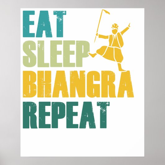 Eet Slaap Bhangra Herhaal Grappige Dansende Punjab Poster (Voorkant)