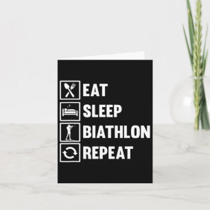 Eet Slaap Biatlon Herhaal Motief Voor Een Biatleet Kaart