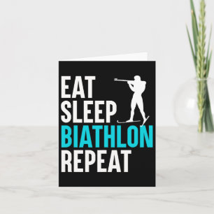 Eet Slaap Biatlon Herhaal - Ski Slogan Schieten Kaart