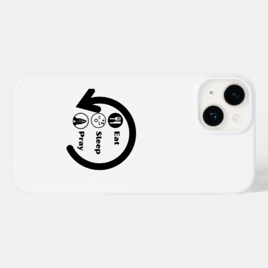 eet slaap bid herhaal Case-Mate iPhone case (Achterkant (horizontaal))