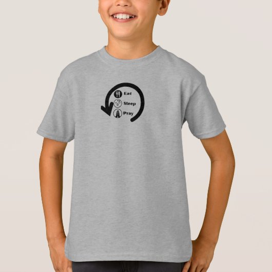 eet slaap bid herhaal t-shirt (Voorkant)