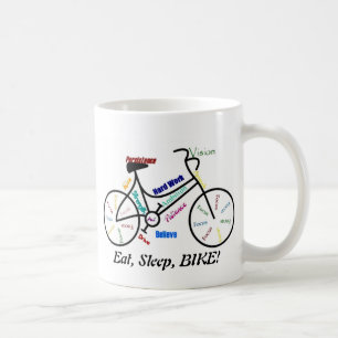 Eet, Slaap, BIKE! Fun Motivatie Words for Biker Koffiemok