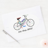 Eet, Slaap, BIKE! Fun Motivatie Words for Biker Ovale Sticker (Envelop)