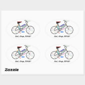 Eet, Slaap, BIKE! Fun Motivatie Words for Biker Ovale Sticker (Vel)