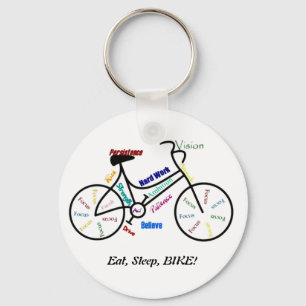Eet, Slaap, BIKE! Fun Motivatie Words for Biker Sleutelhanger