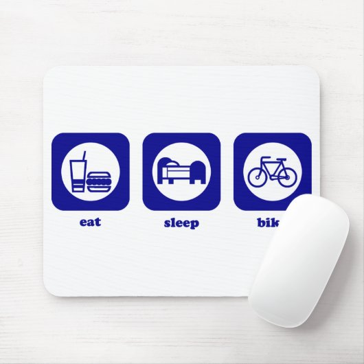 Eet. Slaap. Bike. Mousepad Muismat (Met muis)
