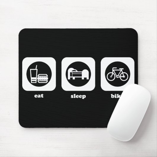 Eet. Slaap. Bike. Mousepad Muismat (Met muis)