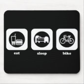 Eet. Slaap. Bike. Mousepad Muismat (Voorkant)
