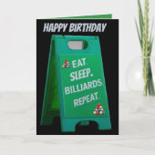 Eet slaap biljart herhaal plastic bord groen kaart (Voorkant)