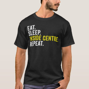 Eet slaap binnen centrum Herhaal rugby T-shirt