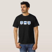 Eet Slaap BMX - Fiets - Blauw T-shirt (Voorkant volledig)