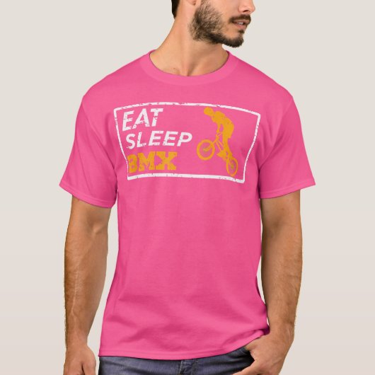 Eet Slaap BMX Herhaal Fietsraces T-shirt (Voorkant)