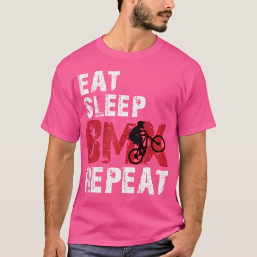 Eet slaap BMX Herhaal T-shirt (Voorkant)