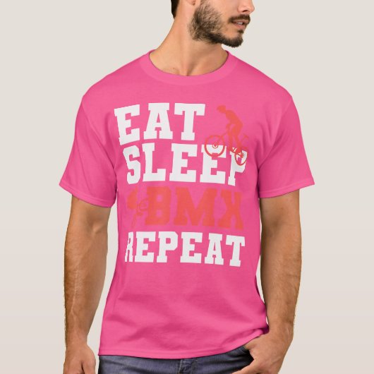 Eet slaap BMX Herhaal T-shirt (Voorkant)