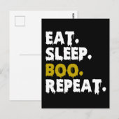 Eet Slaap Boe Herhaal - Grappig Halloween 2022 Briefkaart (Voorkant / Achterkant)
