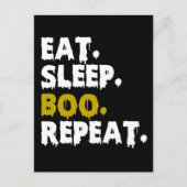 Eet Slaap Boe Herhaal - Grappig Halloween 2022 Briefkaart (Voorkant)