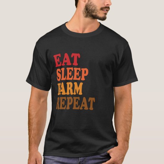 Eet Slaap Boerderij Herhaal Farmer Farming Video G T-shirt (Voorkant)