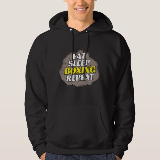 eet slaap boksen herhaal hoodie (Voorkant)