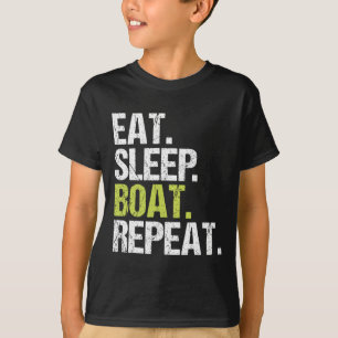 Eet Slaap Boot Herhaal T-shirt Varend Zeiler Kerst