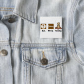 Eet Slaap Bosmarmotten Vierkante Button 5,1 Cm (In situ)