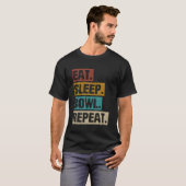 Eet Slaap Bowl Herhaal Bowling Bowler T-shirt (Voorkant volledig)