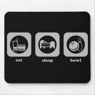 Eet. Slaap. Bowl. Mousepad Muismat