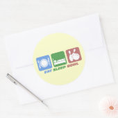 Eet slaap bowlen ronde sticker (Envelop)