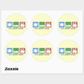 Eet slaap bowlen ronde sticker (Vel)
